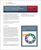 Data Policies and Processes: Common Challenges and Effective Practices From the Field