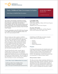 Early Childhood Data Governance in Action: Initial Steps to Establish Data Governance