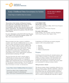 Early Childhood Data Governance in Action: Initial Steps to Establish Data Governance