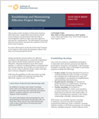 Establishing and Maintaining Effective Project Meetings