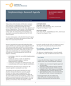 Implementing a Research Agenda, Updated