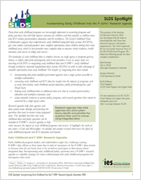 Incorporating Early Childhood Into the P-20W+ Research Agenda