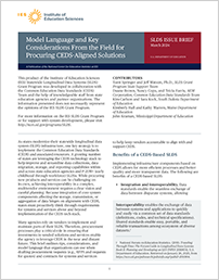 Model Language and Key Considerations From the Field for Procuring CEDS-Aligned Solutions