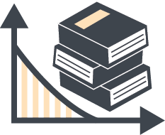 MGLS icons with books and a chart.